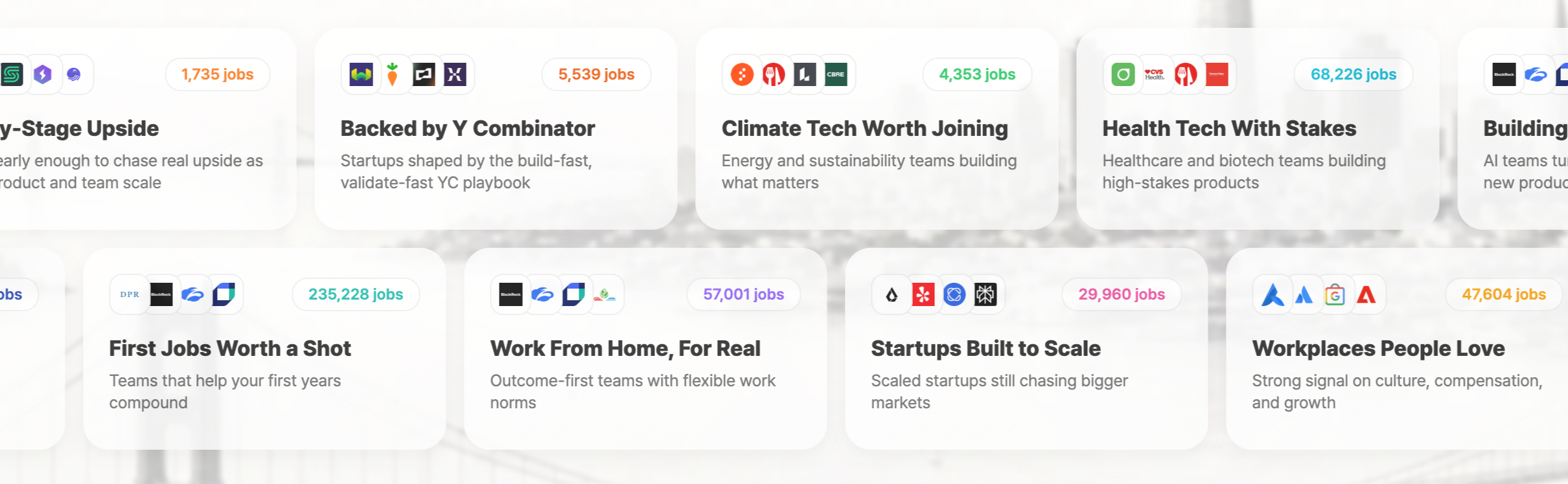 refresh.cv Jobs curated collections screenshot